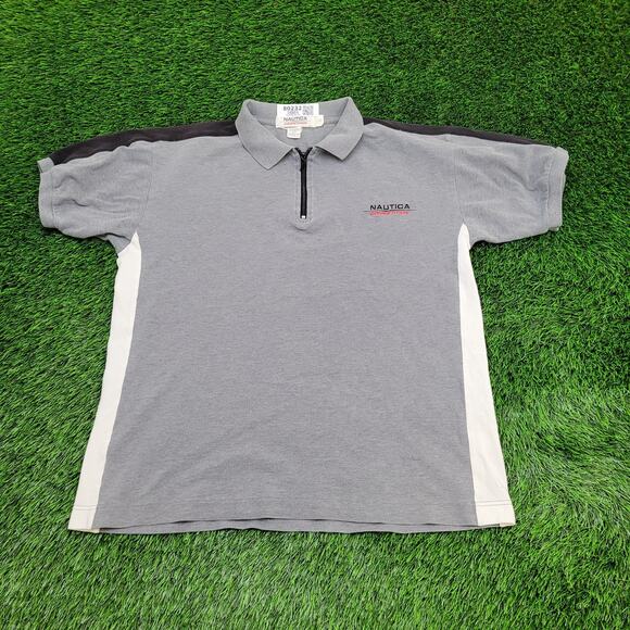 Nautica Competition Polo Shirt Large 24x28 Baggy Tri-Color - Picture 1 of 16
